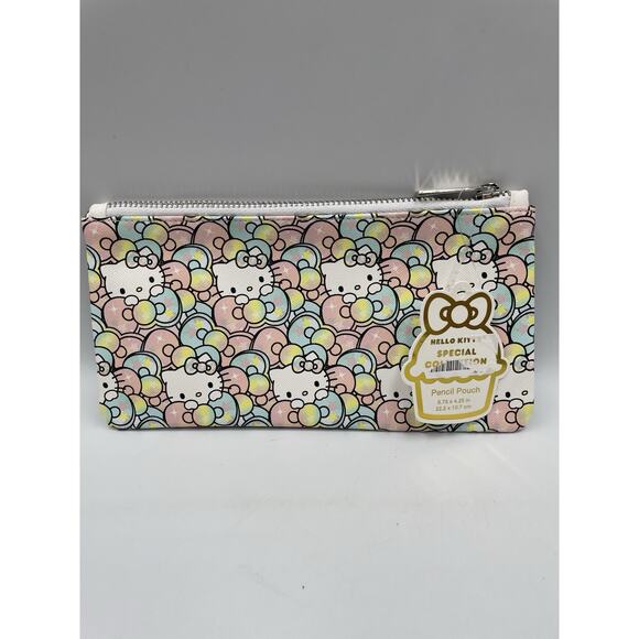 Hello Kitty Special Edition With Bows Pink & Blue Pencil/Makeup Pouch NEW W/ Tag - Picture 1 of 4